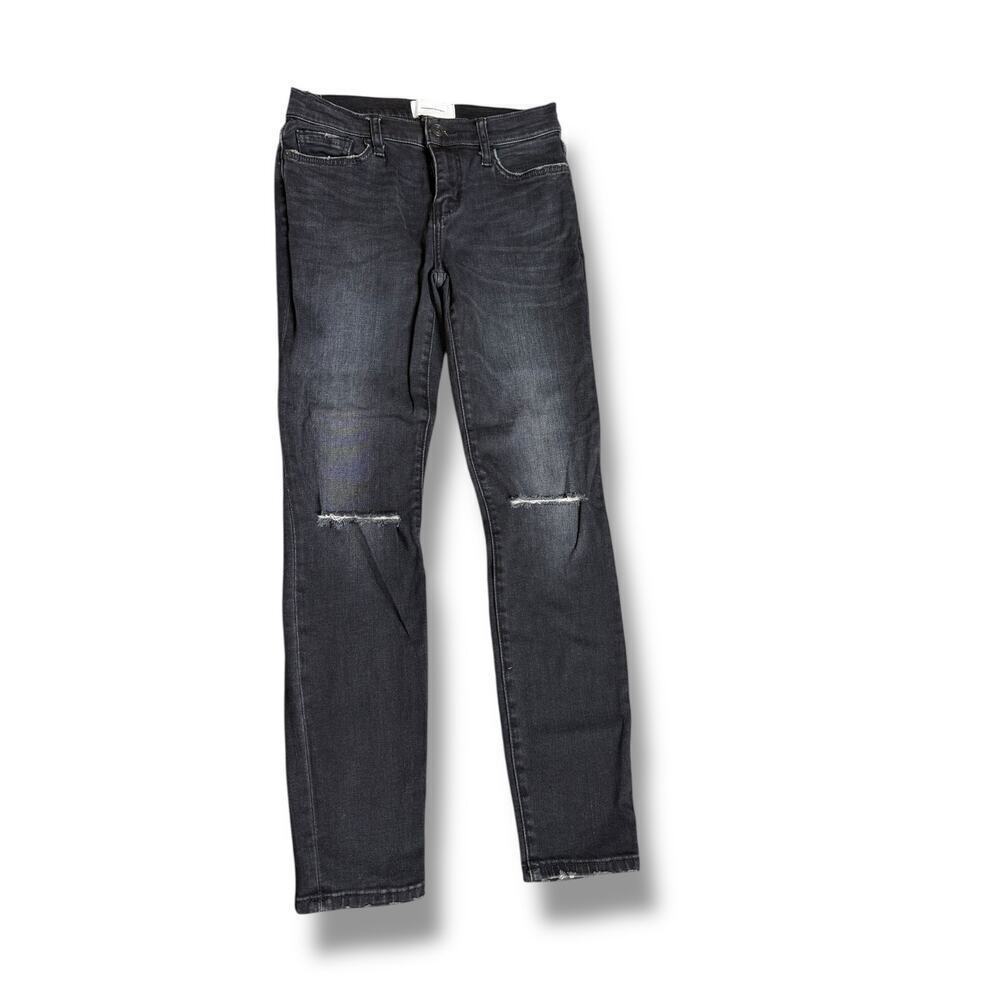 Current/Elliott black skinny jeans two year destroy sz 26x26